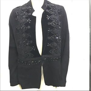 Chicos Sz 4 sweater velvet cardigan